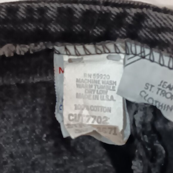 Jean St Tropez Jean Skirt 9/10 Mini Black Jean Denim Lace Trim Button Vintage - Picture 5 of 10